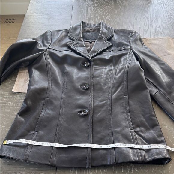 AVANTI NEW YORK Women’s Dark Brown Leather Jacket Coat Classic Versatile Size M - Picture 12 of 14